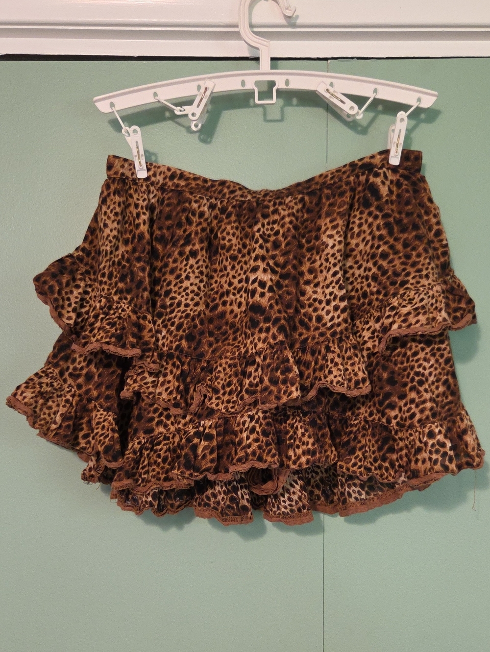 Aerie Cheetah Leopard Print Ruffled Skort Size Large